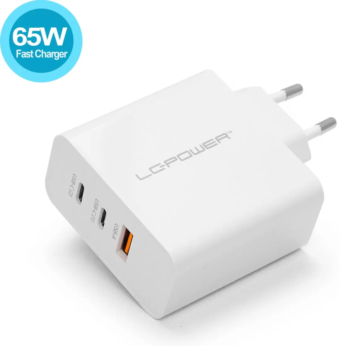 LC Power 3-in-1 GaN Snellader 65W