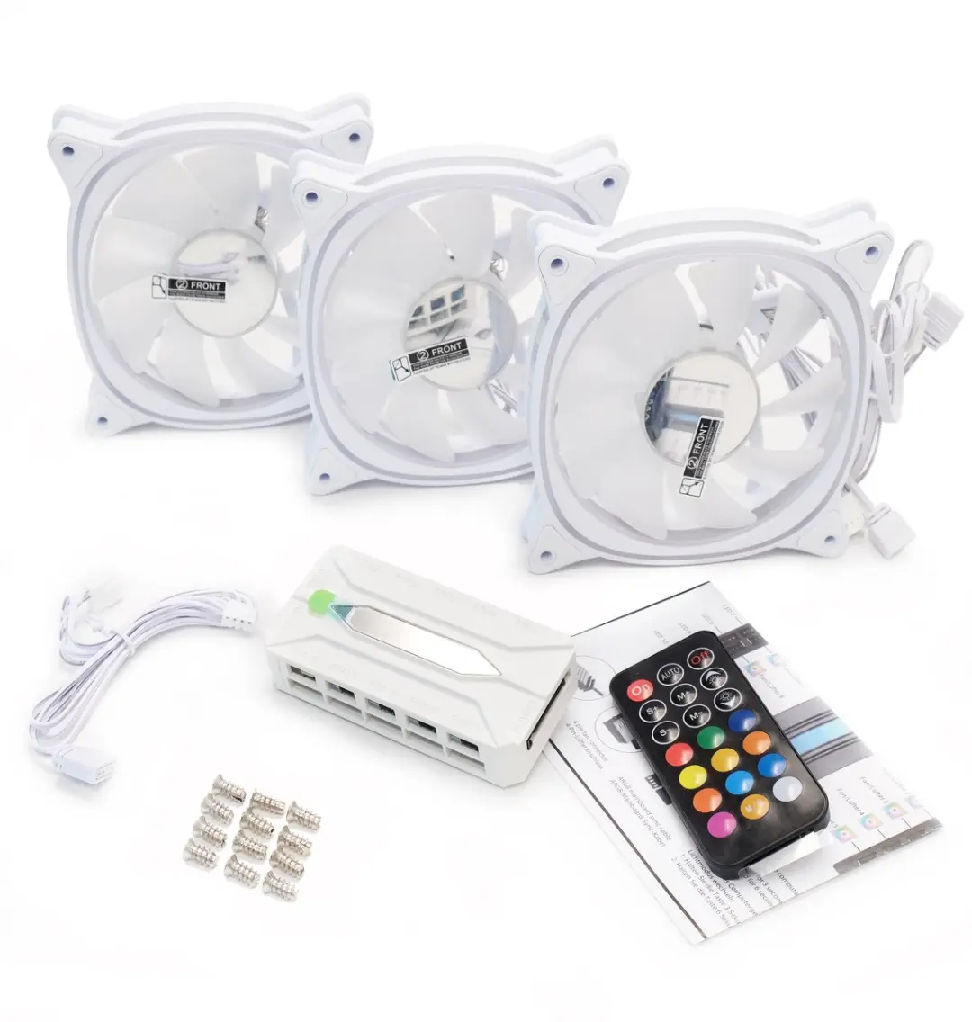 LC Power CF-120ARGB-KIT-W ARGB Ventilatoren 120mm - 3 Stuks - Wit