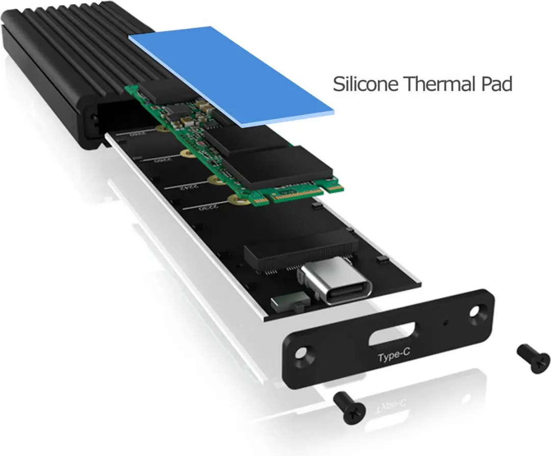 LC Power LC-M2-C-MULTI Externe SSD Behuizing - M.2 NVMe/SATA - 10 Gbps - Zwart