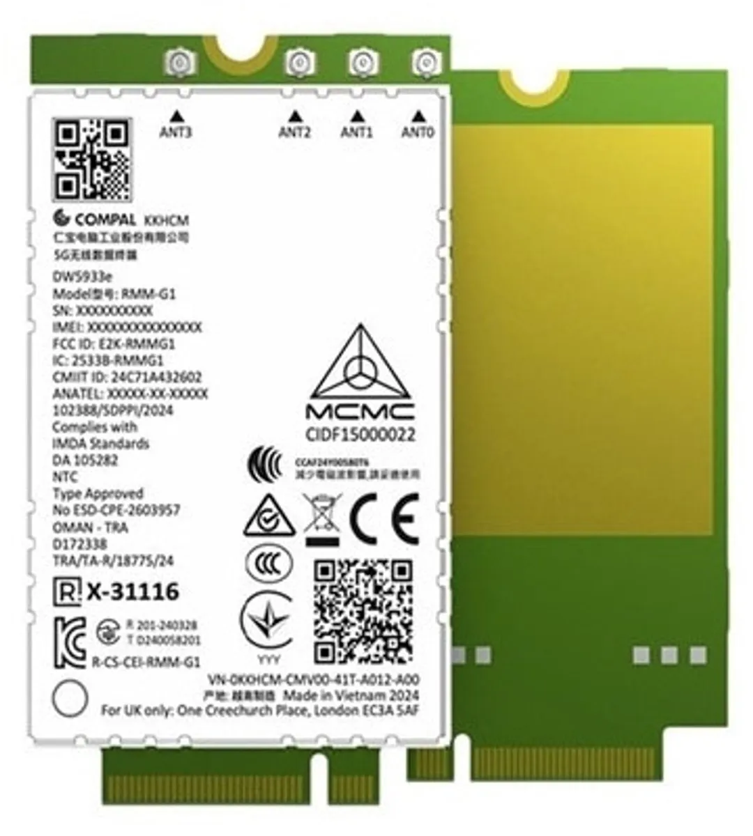 Dell DW5933E Intern WWAN 4670 Mbit/s