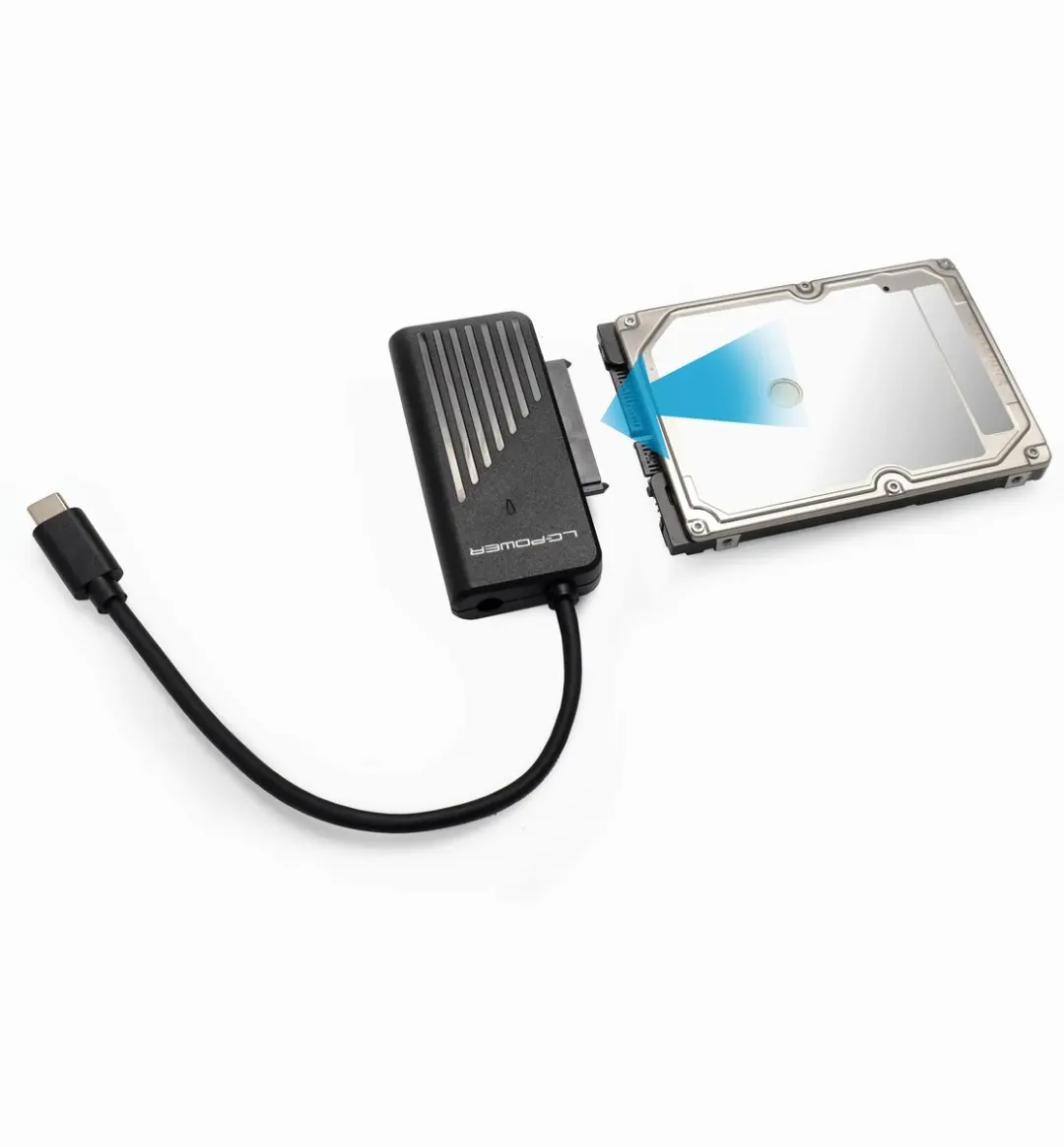 LC Power ADA-USB-SATA-NVMe Adapter 10Gbps - 3.5" HDD/SSD & M.2 NVMe - Zwart