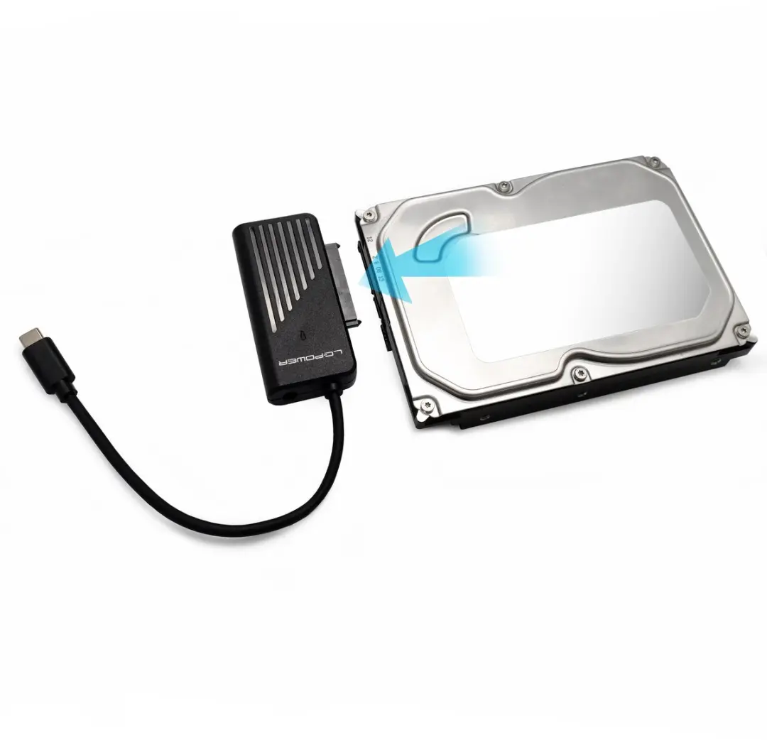 LC Power ADA-USB-SATA-NVMe Adapter 10Gbps - 3.5" HDD/SSD & M.2 NVMe - Zwart