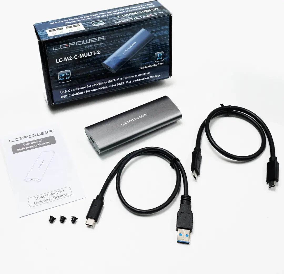 LC Power LC-M2-C-MULTI-2 M.2 SSD Behuizing - Donker Grijs