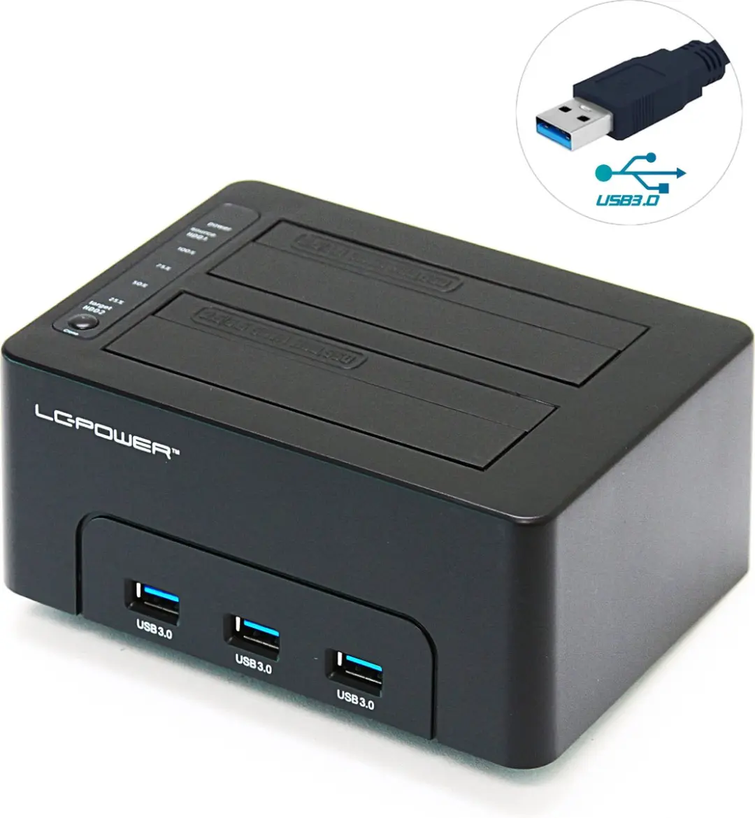 LC Power LC-Dock-U3-HUB Dual Docking Station