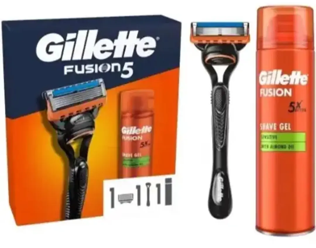Gillette Fusion 5 Scheerset - 5 Bladen - 200ml Gel - Zwart - afbeelding 3 van 3