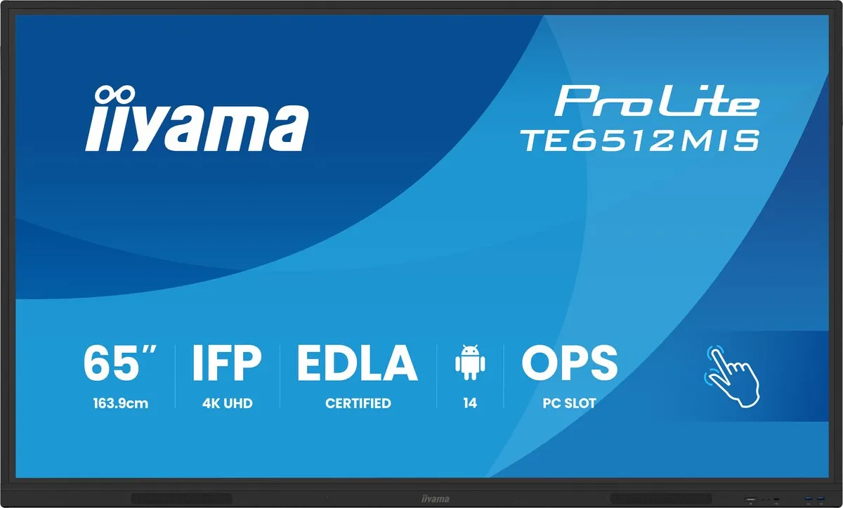 iiyama TE6512MIS-B4AG beeldkrant Kiosk-ontwerp 165,1 cm (65") LCD Wifi 400 cd/m² 4K Ultra HD Zwart Touchscreen Type processor Android 24/7