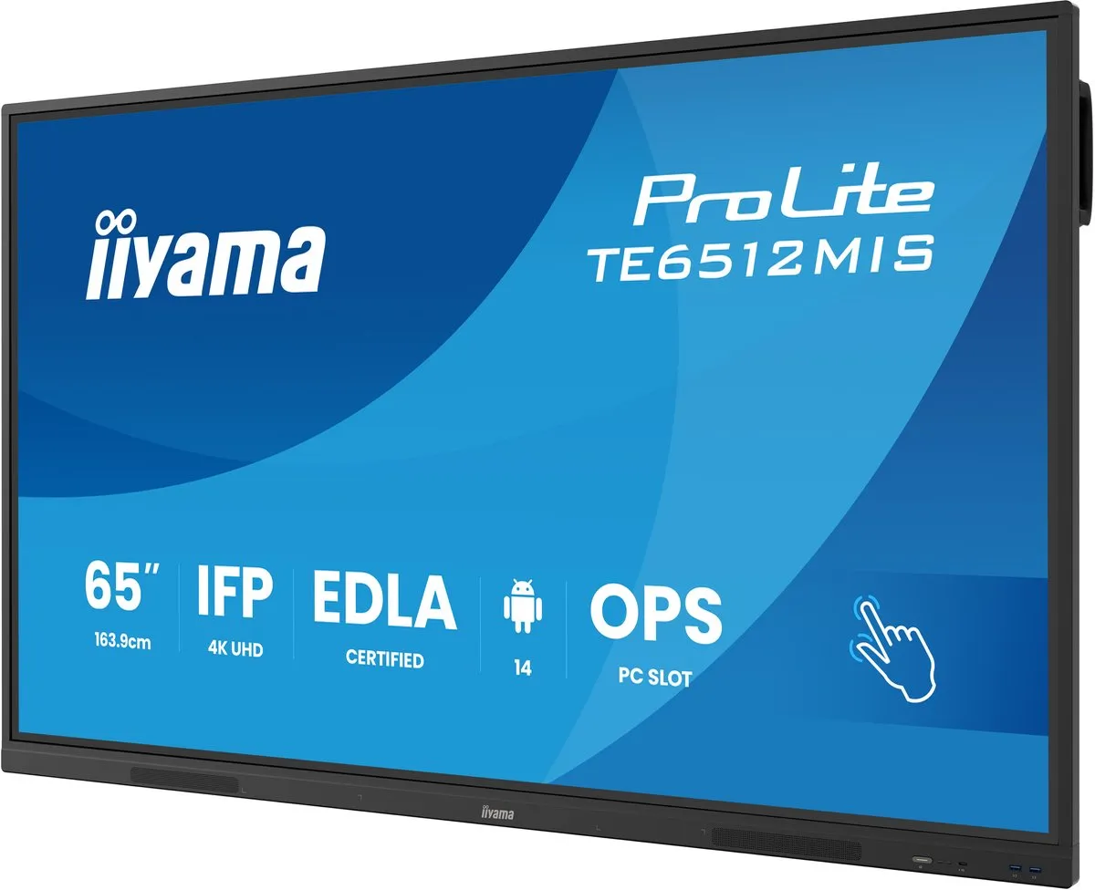 iiyama TE6512MIS-B4AG beeldkrant Kiosk-ontwerp 165,1 cm (65") LCD Wifi 400 cd/m² 4K Ultra HD Zwart Touchscreen Type processor Android 24/7