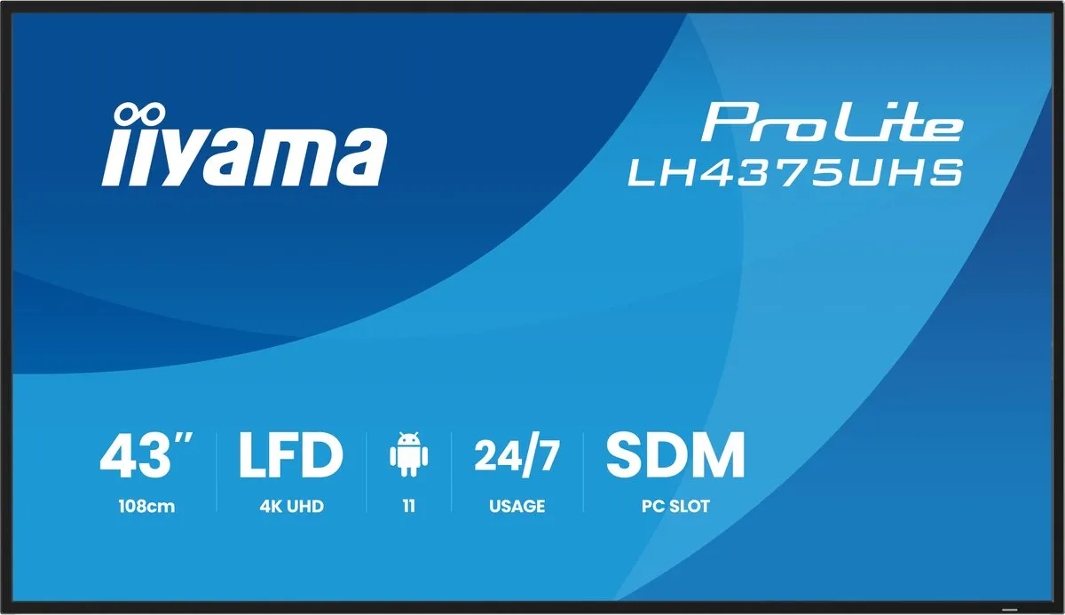 iiyama TE6512MIS-B4AG beeldkrant Kiosk-ontwerp 165,1 cm (65") LCD Wifi 400 cd/m² 4K Ultra HD Zwart Touchscreen Type processor Android 24/7