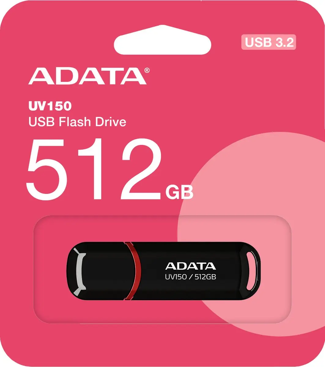 ADATA UV150 USB-stick 512GB - Zwart/Rood