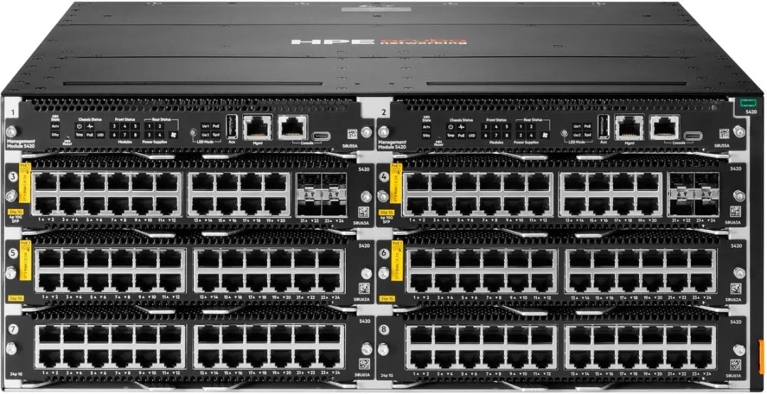 HPE Aruba CX 5420 S0U63A Switch - 20x PoE 1G/10G - 4x SFP+ - 1000W - Zwart