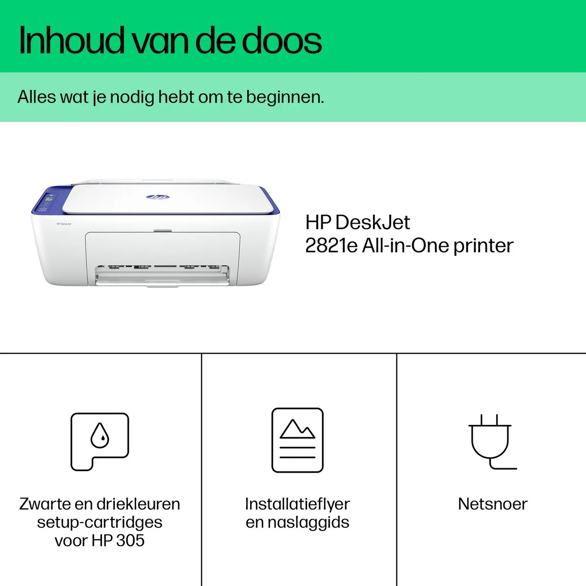 HP DeskJet 2821e All-in-One Printer - 4 Kleuren - 60 Vel