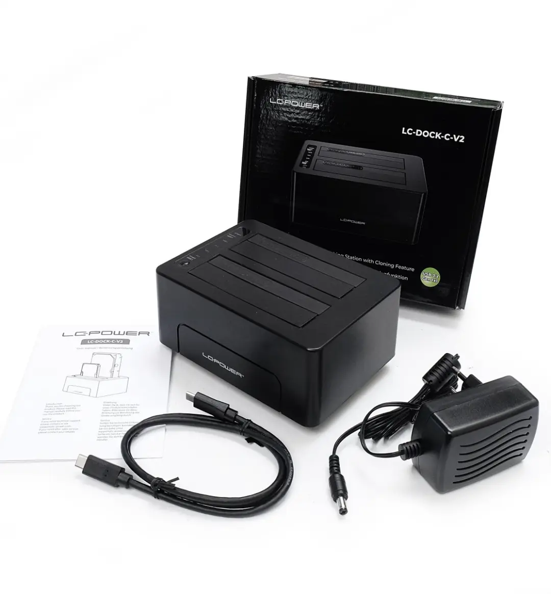 LC Power Dual Docking Duplicator LCDOCK-C-V2 - Zwart