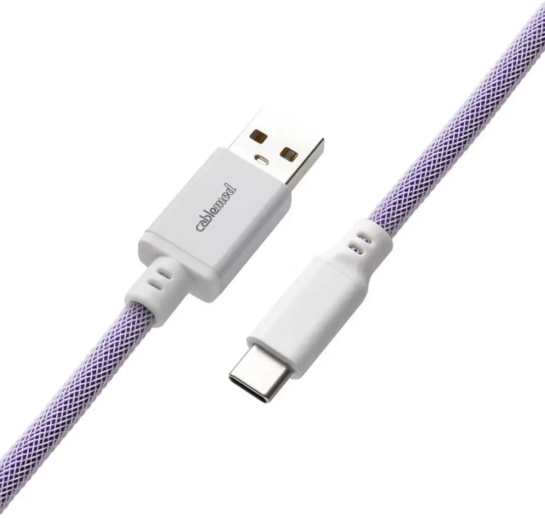CableMod PRO Coiled Keyboard Cable USB-C naar USB-A 1.5m - Rum Raisin