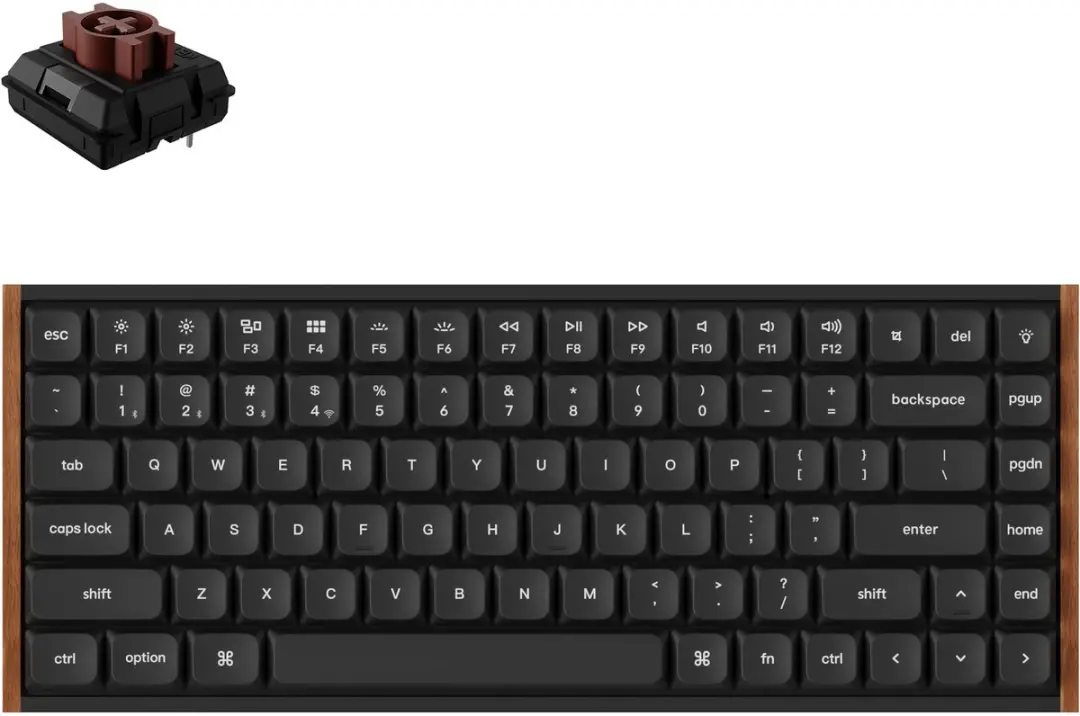 Keychron K3 Ultra K3U-H3 Mechanisch Toetsenbord - Bruine Schakelaars - Zwart