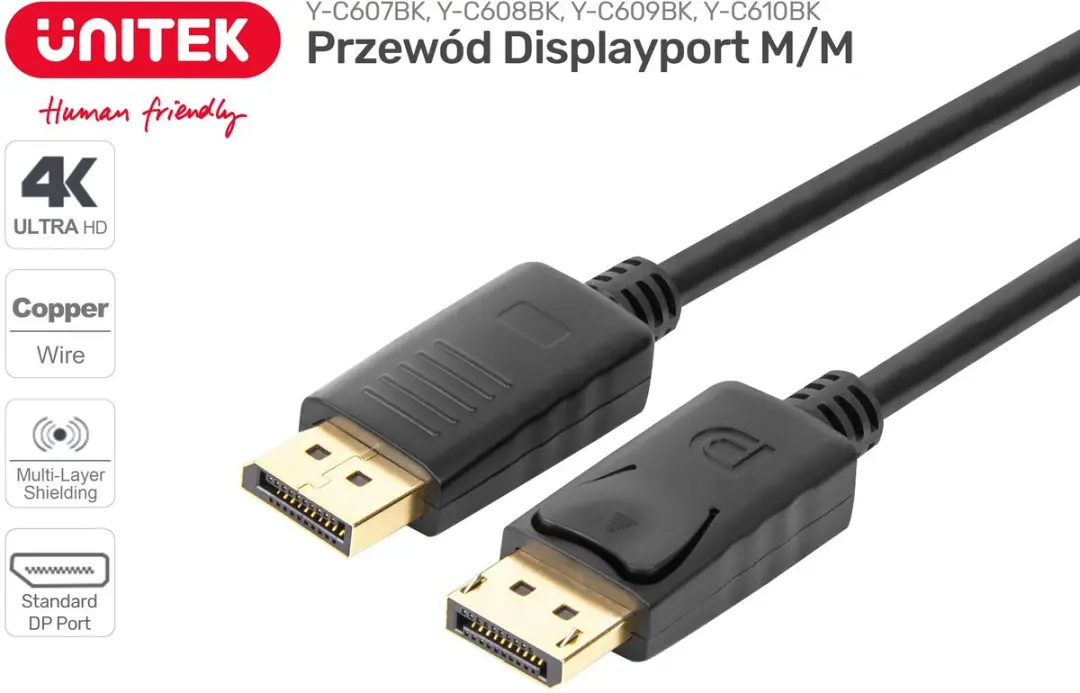 Unitek DisplayPort Kabel Y-C607Bk 1,2m/1,5m - Transparant