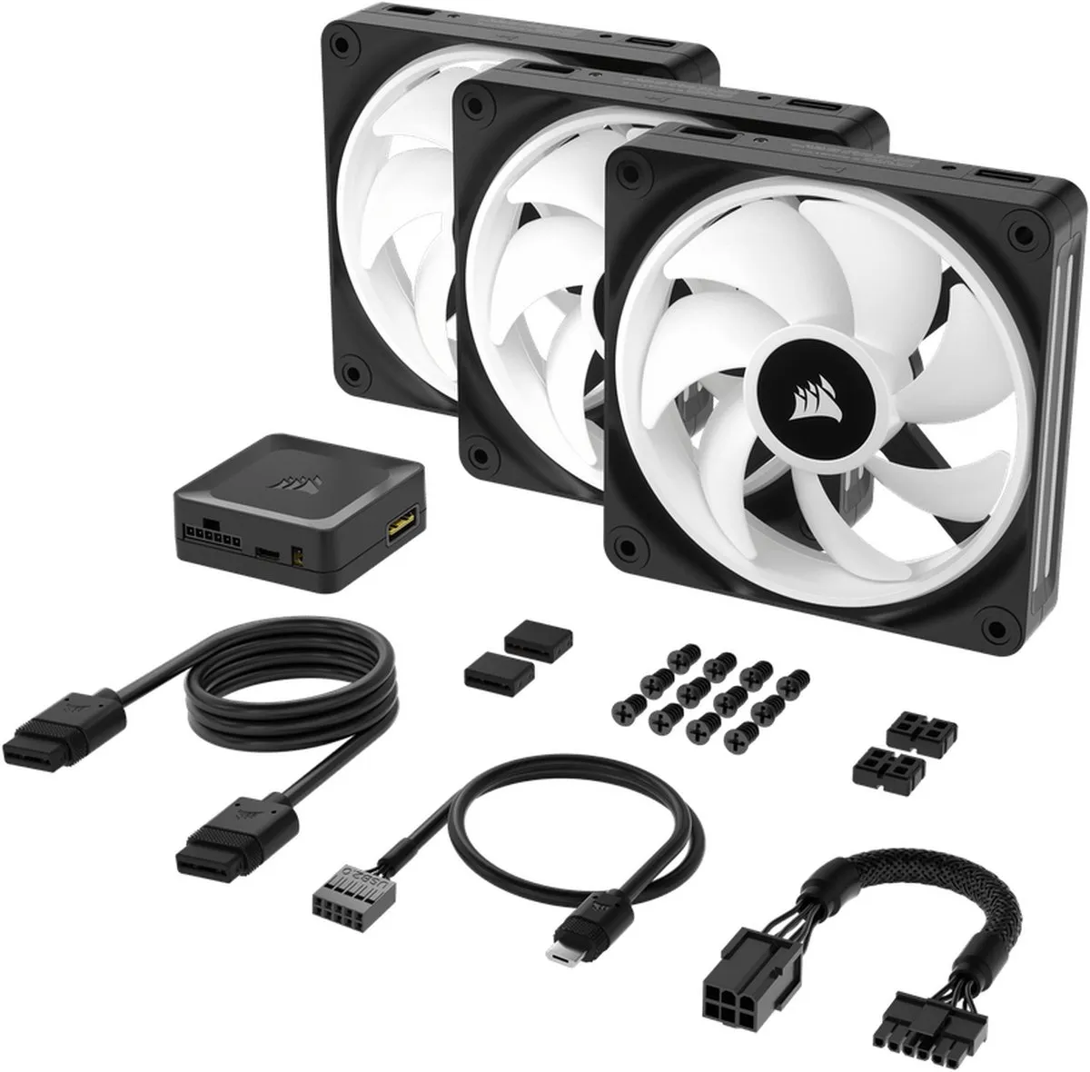 Corsair QX120 RGB Starter Kit CO-9051002-WW - 3x 12cm Ventilatoren - iCUE LINK-hub - Zwart