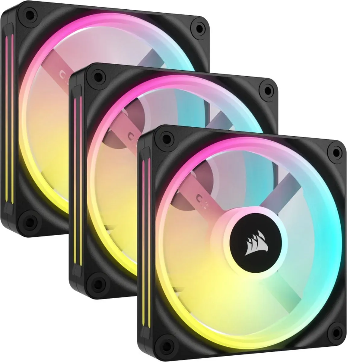 Corsair QX120 RGB Starter Kit CO-9051002-WW - 3x 12cm Ventilatoren - iCUE LINK-hub - Zwart