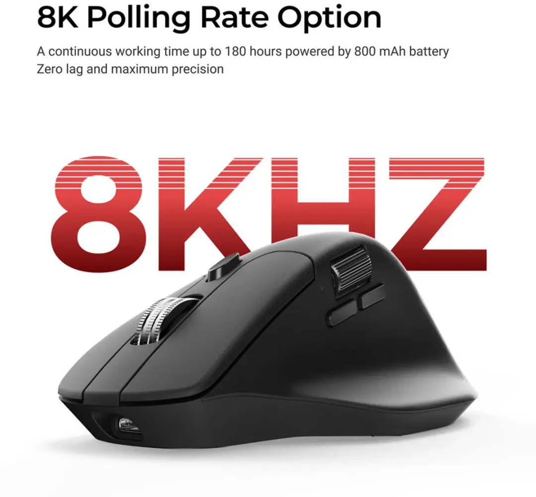 Keychron M6 Muis - PixArt 3950 - 8K Polling Rate - Zwart - afbeelding 6 van 6