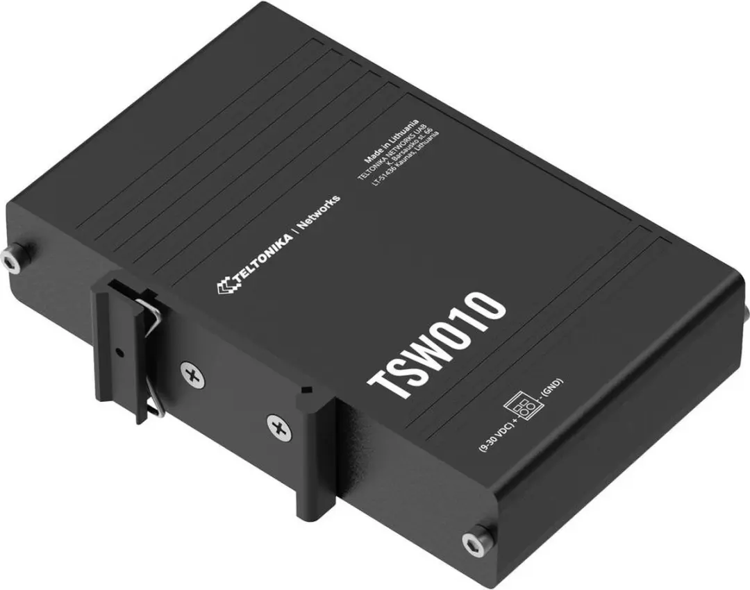 Teltonika TSW010 Ethernet Switch - 1 PoE-poort - 1 Gbps - Zwart