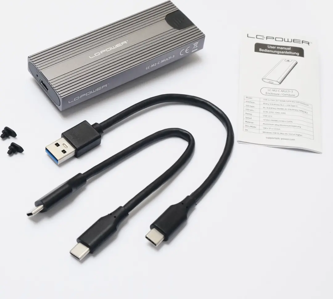 LC Power LC-M2-C-MULTI-3 Externe SSD Behuizing - Grijs
