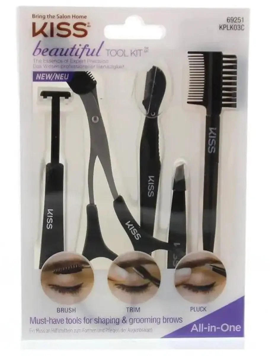 Kiss Beautiful Tool Kit Wenkbrauwset - Zwart
