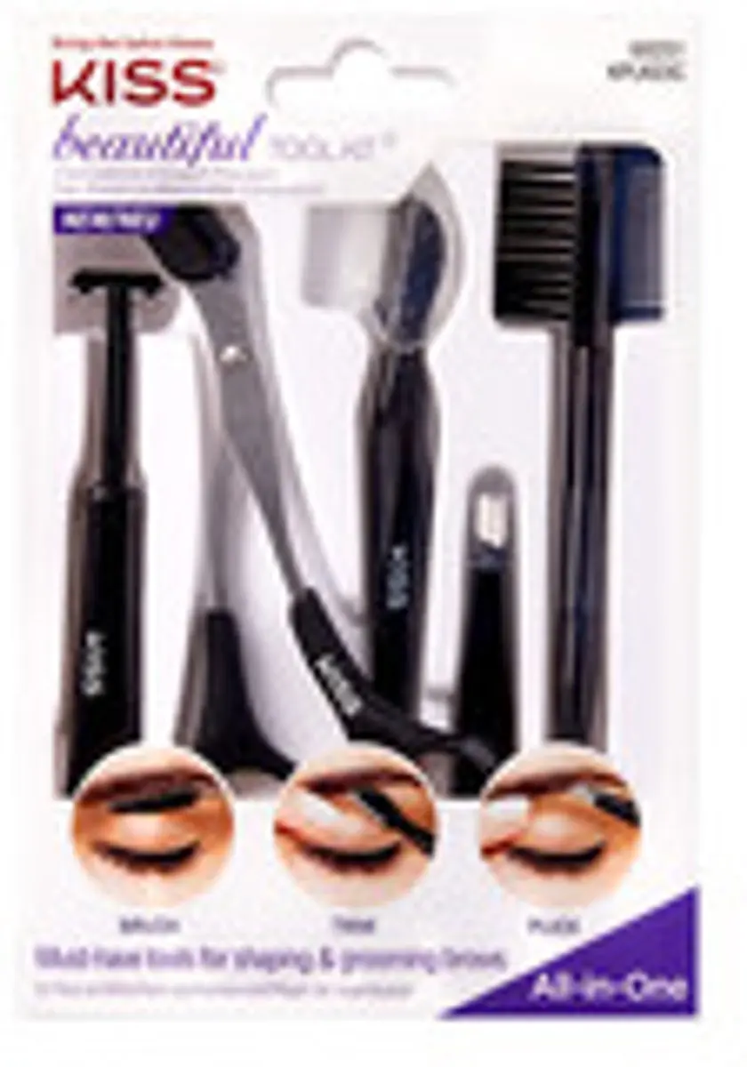 Kiss Beautiful Tool Kit Wenkbrauwset - Zwart