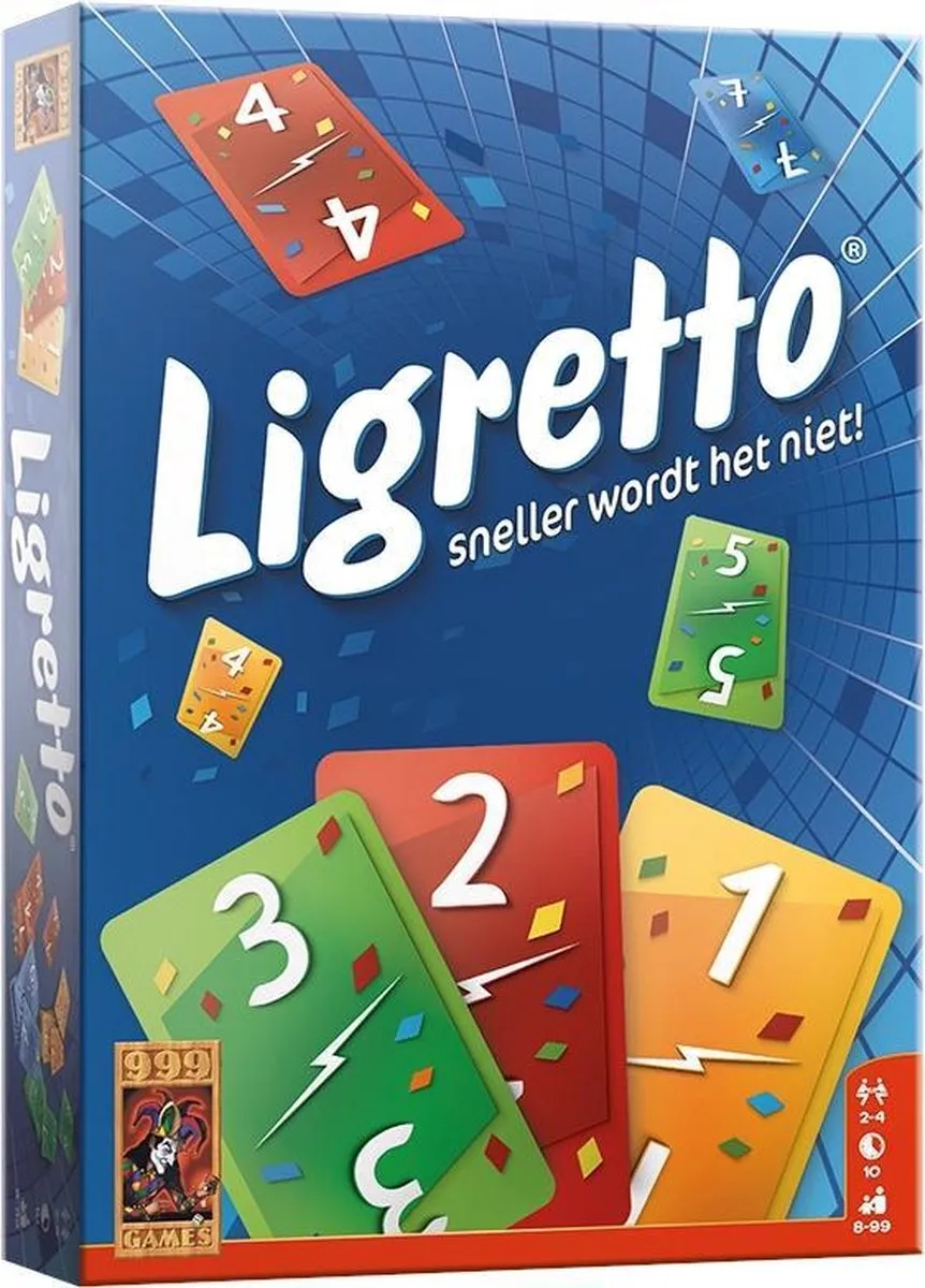 999 Games Ligretto Kaartspel Blauw - 2-4 Spelers - afbeelding 6 van 6