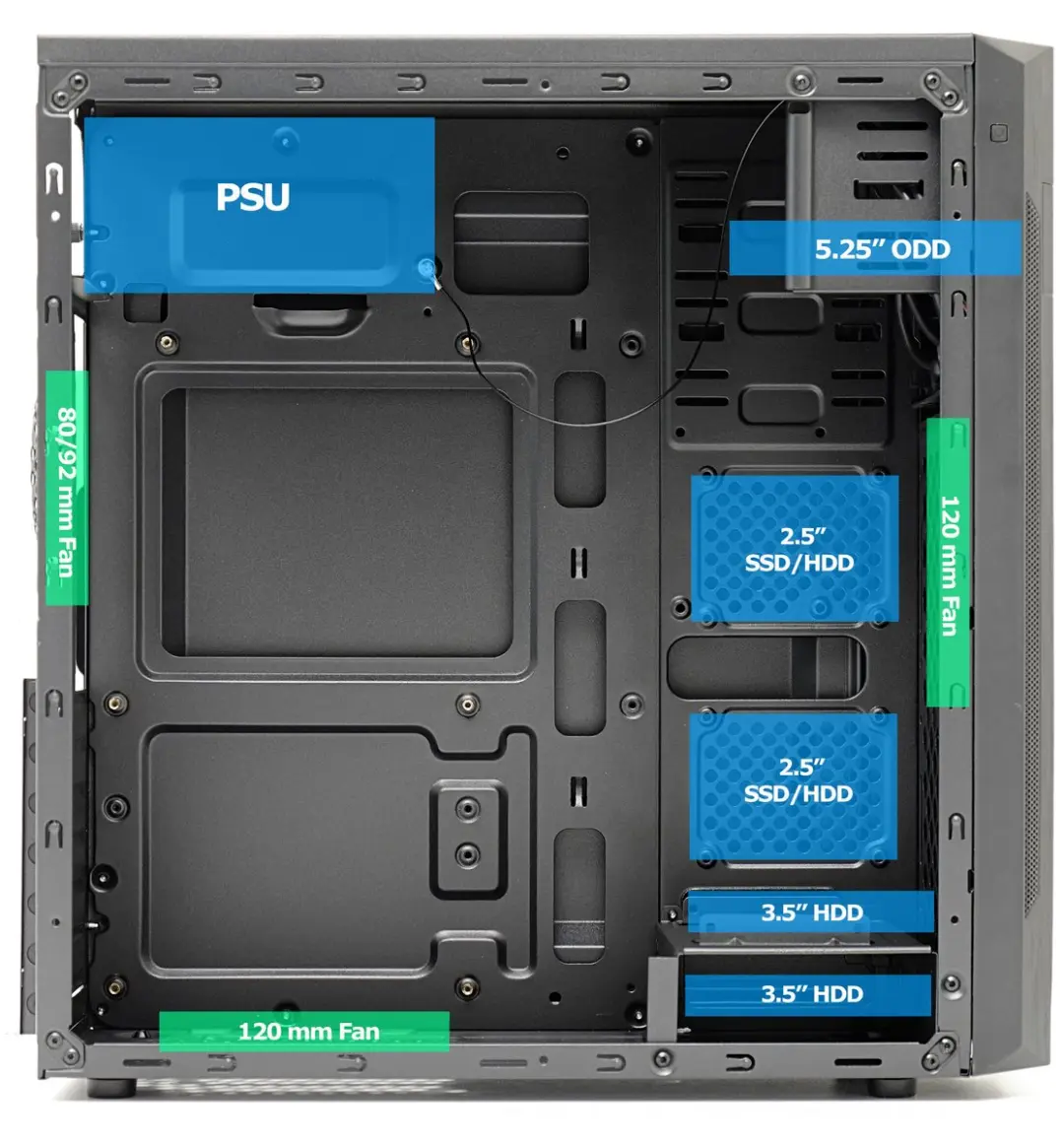 LC Power ATX Midi-Tower Behuizing - Zwart