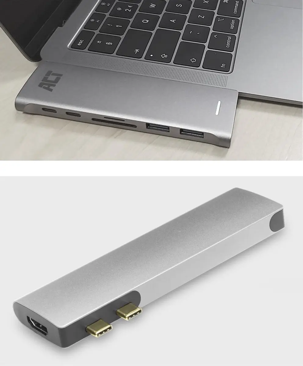 ACT AC7025 USB-C Thunderbolt 3 Multiport Adapter - HDMI & 2x USB-A - Zilver