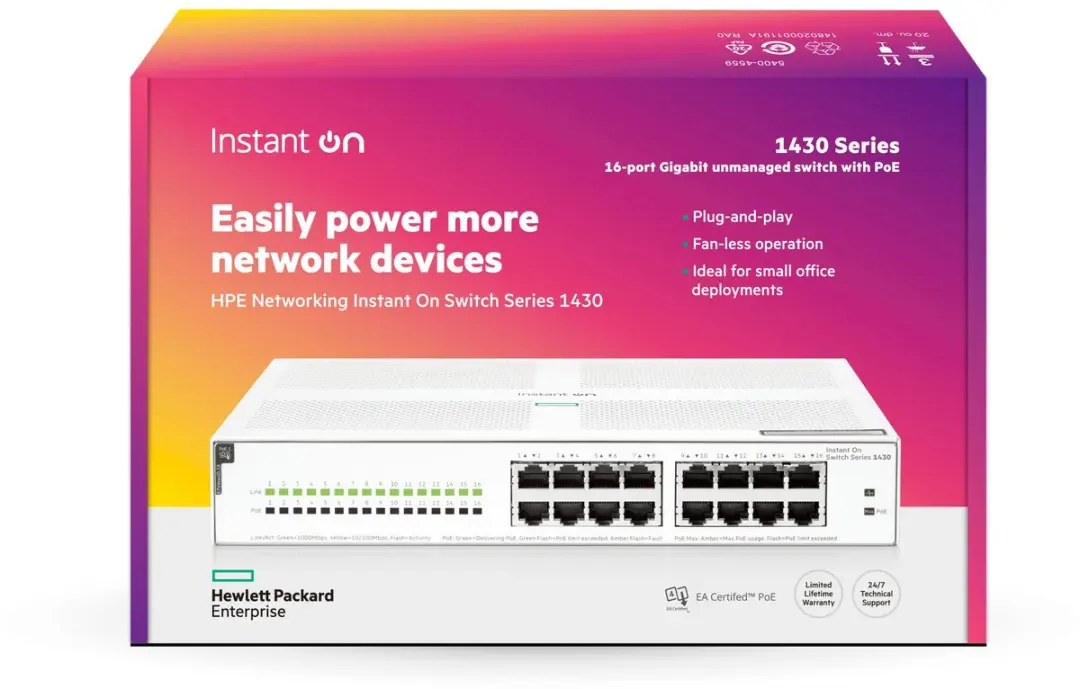 HPE R8R48A Switch - 16x PoE 124W Wit