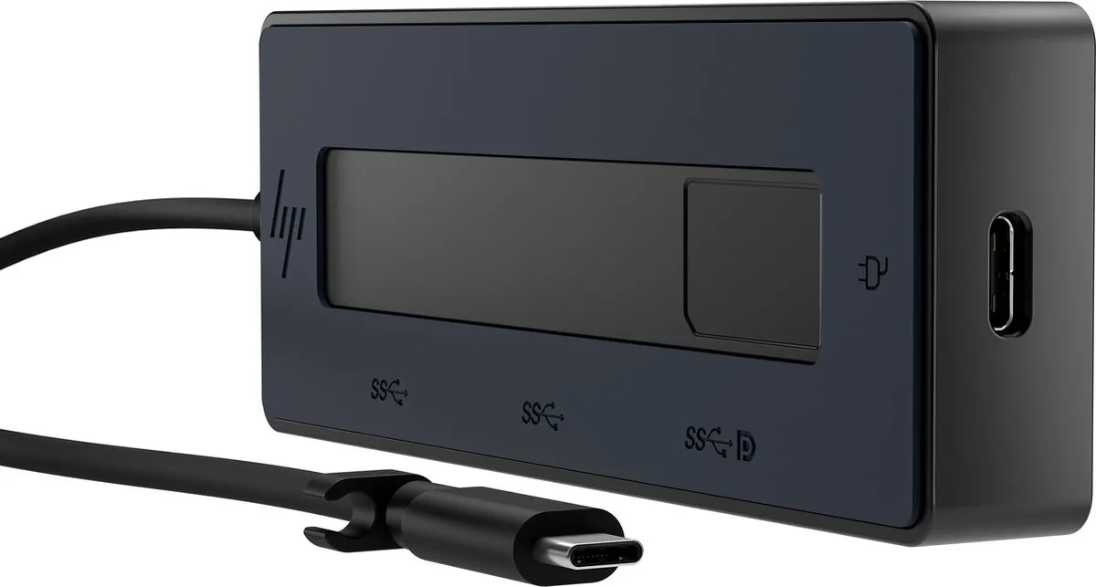 HP 4K USB-C Multiport Hub - Zwart