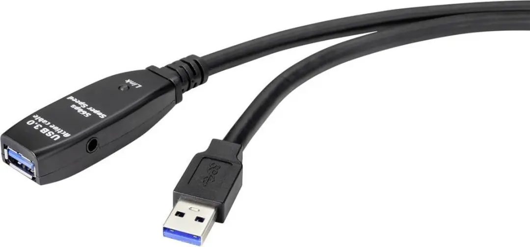 Renkforce RF-4598350 USB-kabel 20m - USB 3.2 Gen1 USB-A - Actief Zwart