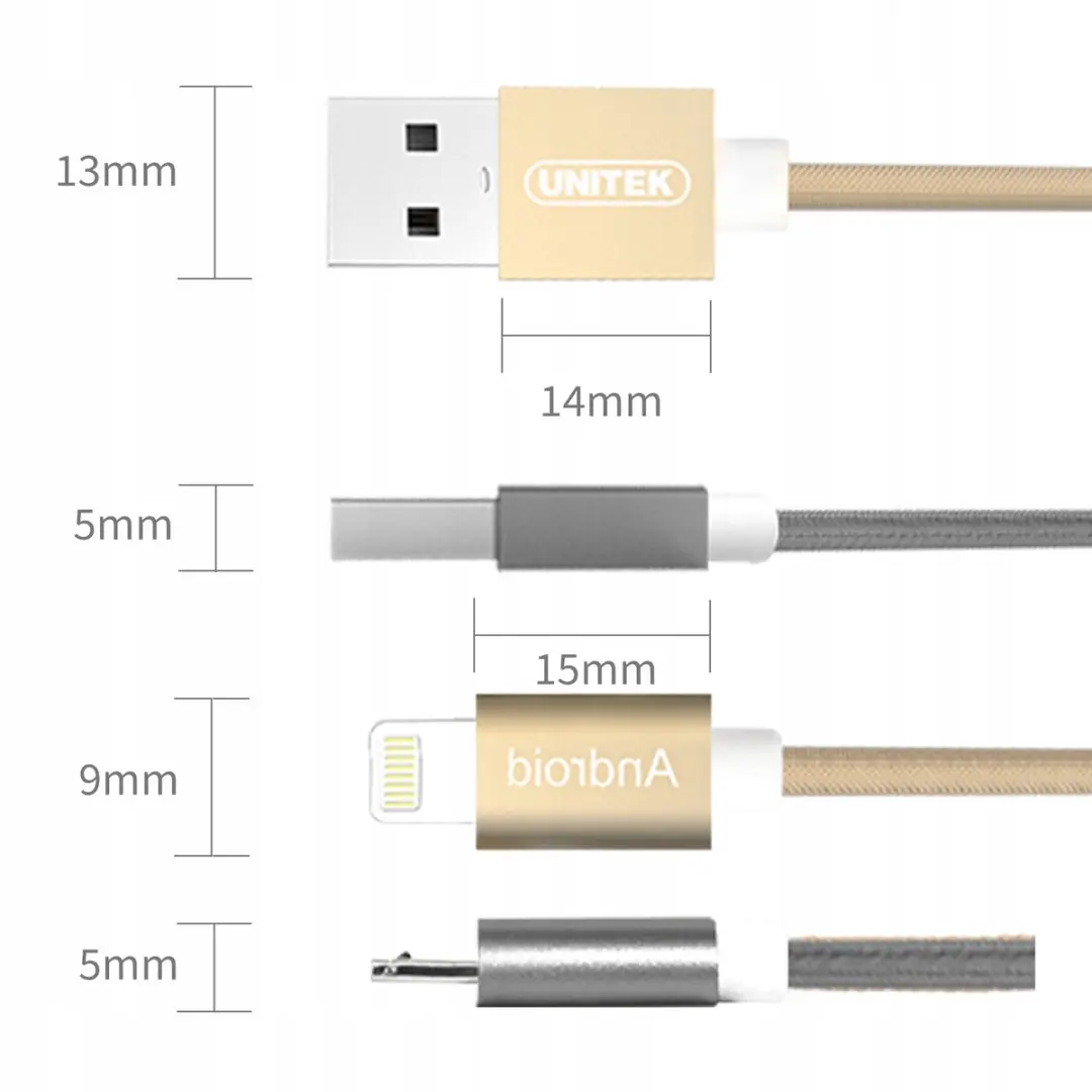 Unitek Y-C4023GD USB-Kabel 1,5m - Goud