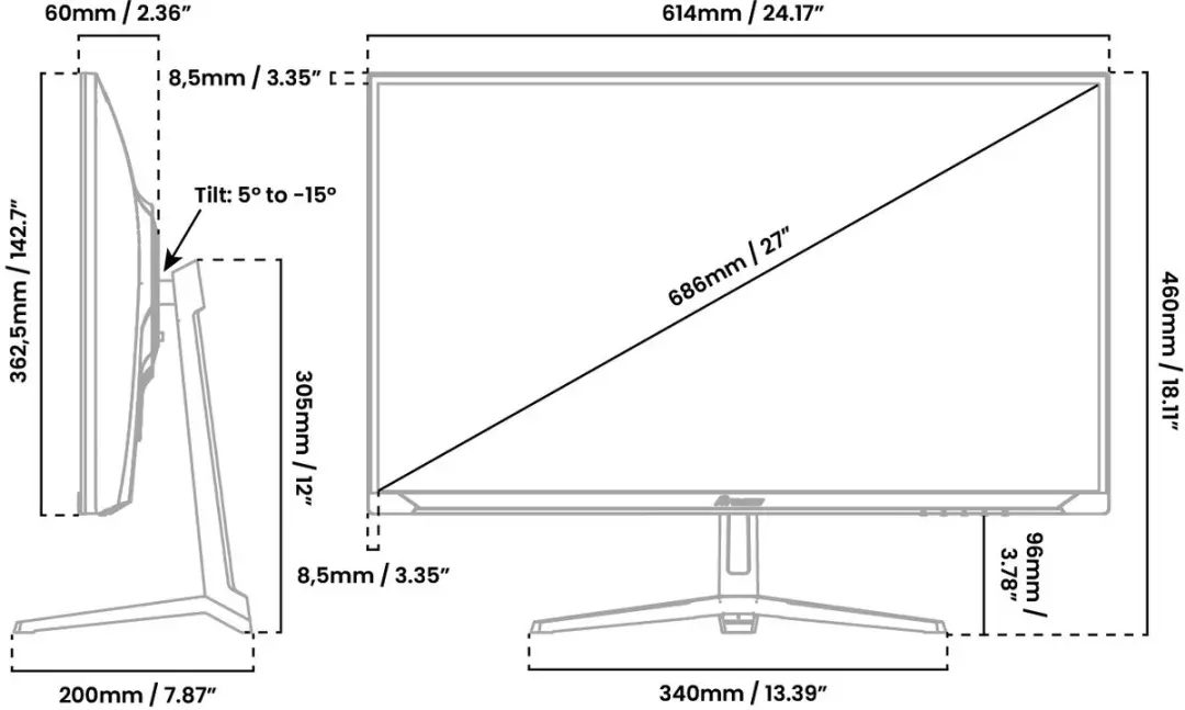 Arozzi Nova 27 Bosgroen Gamingmonitor - QHD 260Hz
