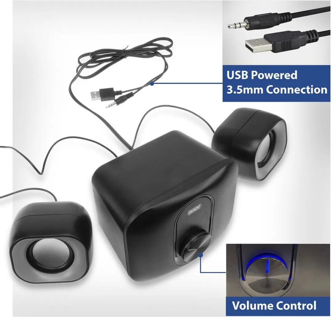 Eminent EM3515 PC Speakerset 2.1 - 11W - Zwart
