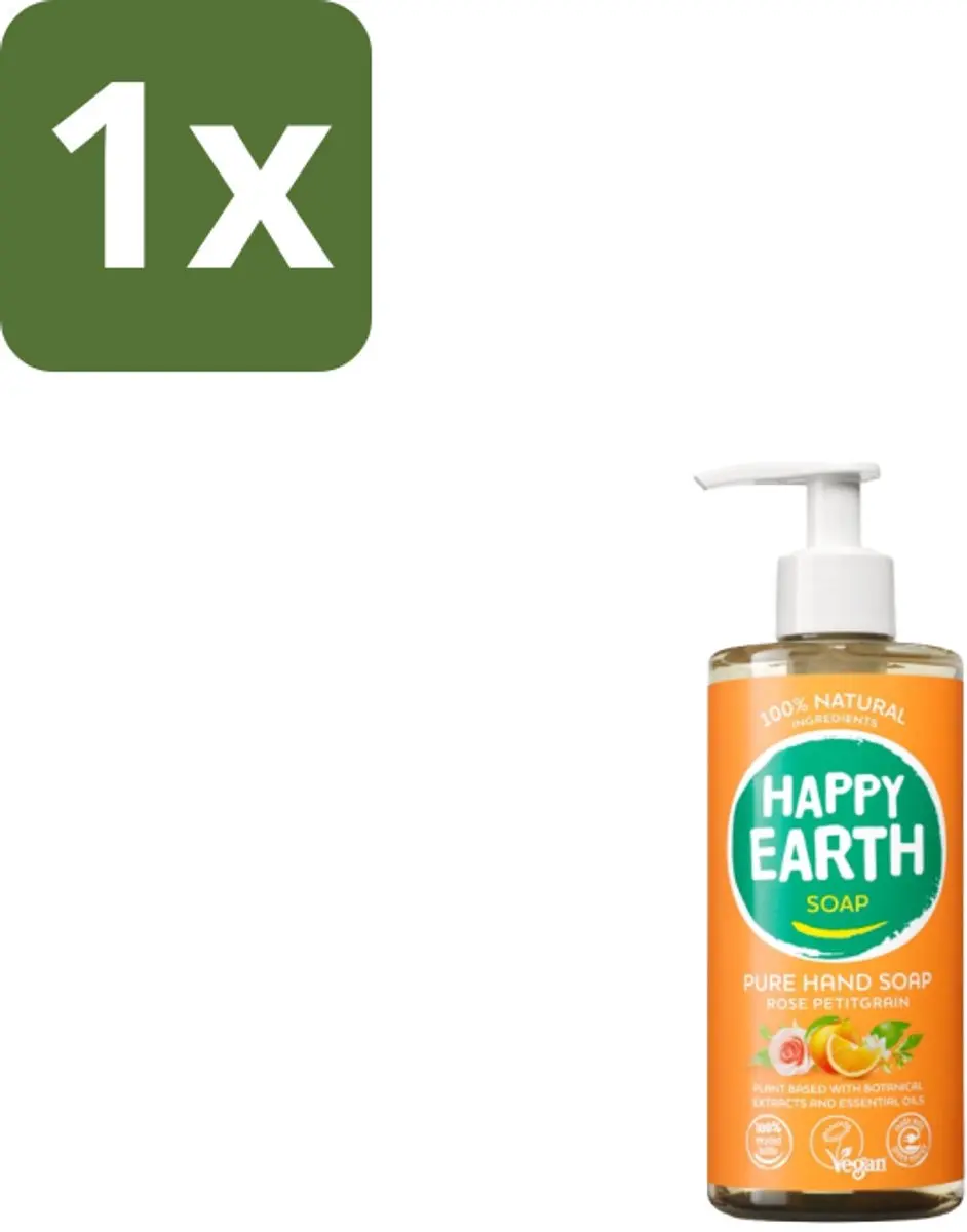 Happy Earth Handzeep Rose Petitgrain 300ml