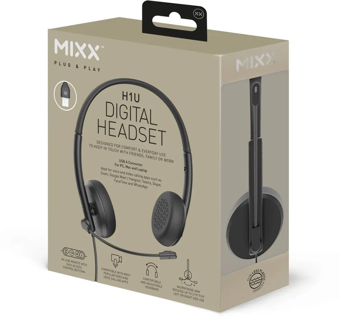 Mixx H1U Bedrade Headset USB-A - Zwart - afbeelding 6 van 6