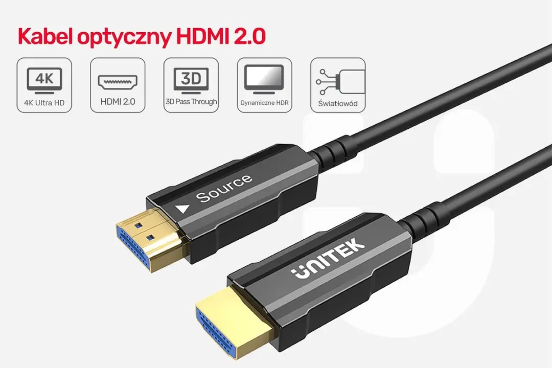 Unitek HDMI-Kabel 4K 60Hz 15m - Transparant