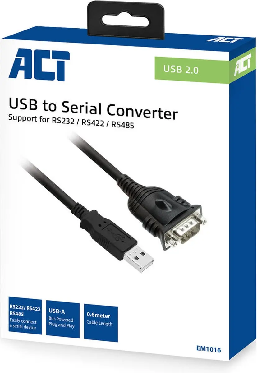 Eminent EM1016 USB naar Serieel Adapter - Zwart