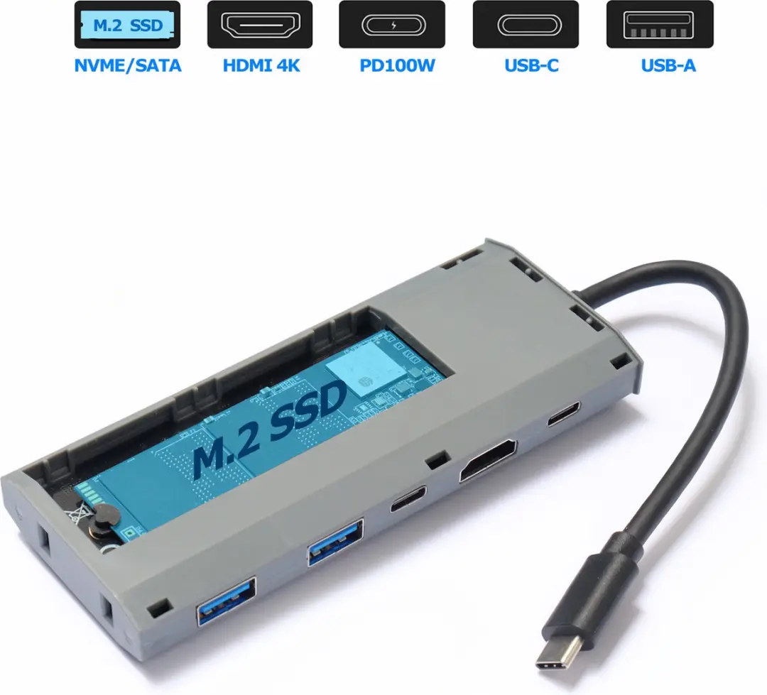 LC Power LC-HUB-C-MULTI-7-M2 USB-C Hub M.2 SSD