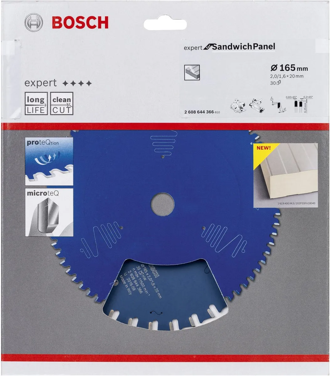 Bosch Blad Expert Sandwich Panel 165x20mm Metaal - 30 Tanden - afbeelding 6 van 6