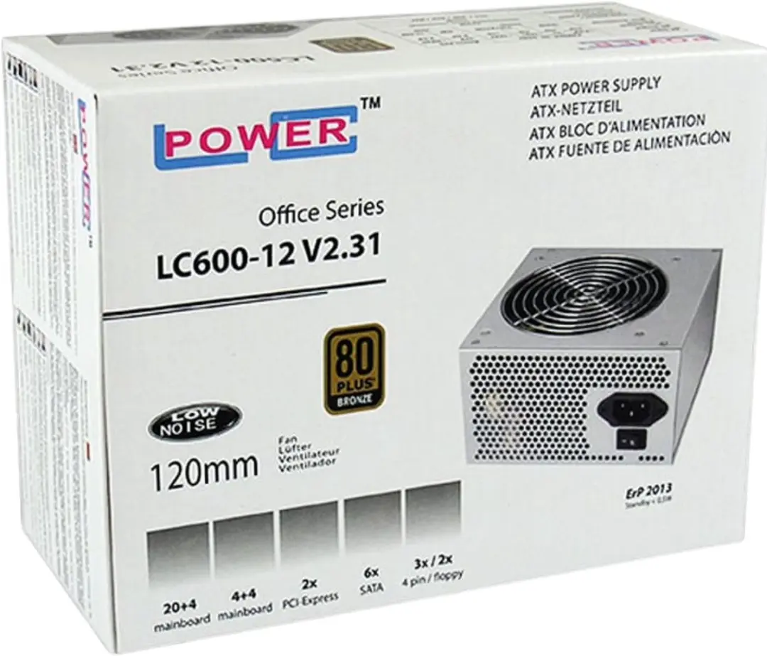 LC Power LC600-12 V 2.31 PC-netvoeding 450W - Grijs