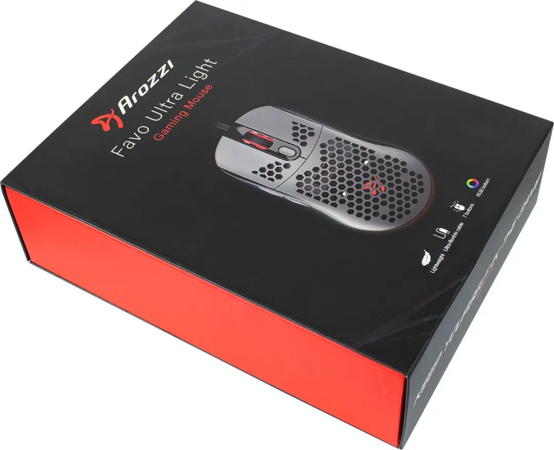 Arozzi Favo Gaming Muis AZ-FAVO-BKGY - 74g Grijs