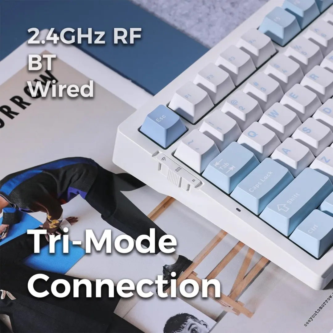 MCHOSE G75 Pro Mechanisch Gaming Keyboard - Matcha Latte Switch - 75% Layout - 8000mAh - Glacier