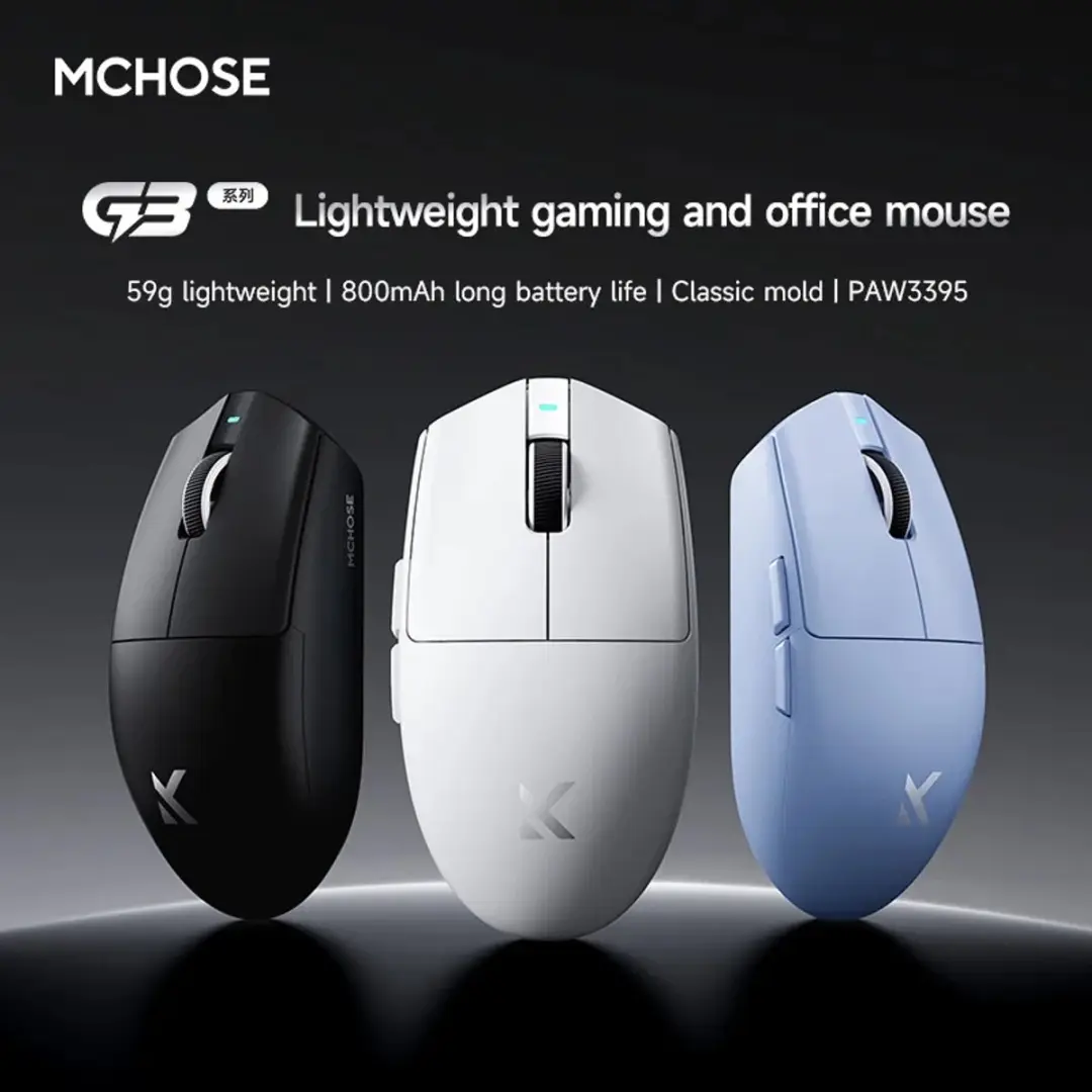 MCHOSE G3 V2 Gaming Muis - PAW 3311 Sensor - TTC Silver Switch - Bedraad & Draadloos