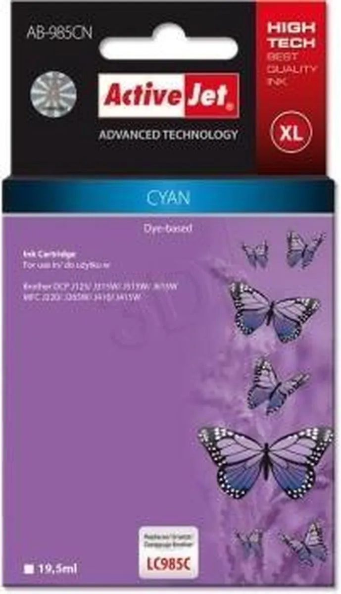 Brother Activejet AB-985CN Cyaan Inktcartridge - 20ml