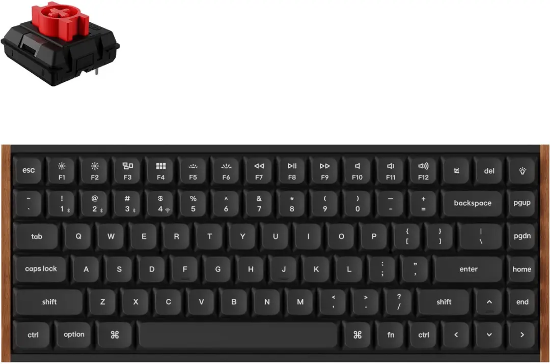 Keychron K3 Ultra K3U-H1 Mechanisch Toetsenbord - 75% - Rode Schakelaars - Zwart