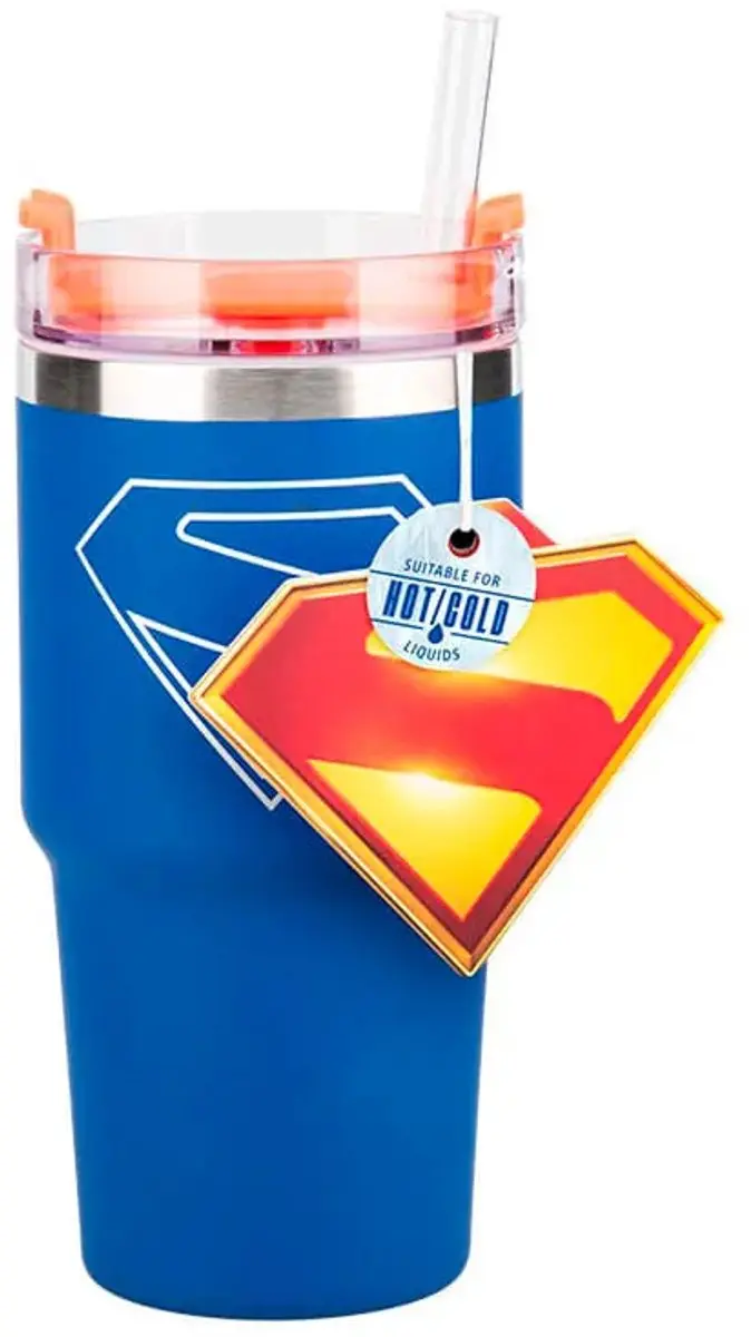 Paladone DC Comics Superman Theatrical Gamer Thermosfles - Blauw/Orange