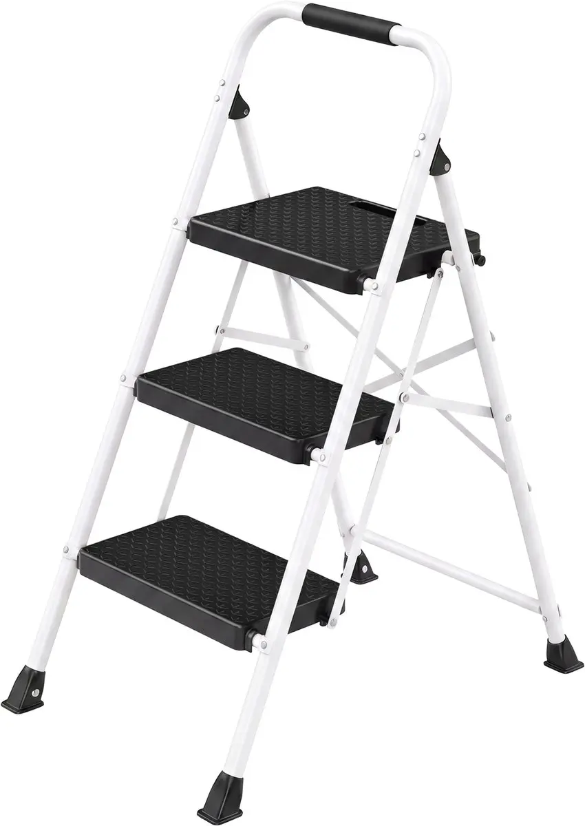 Songmics Opvouwbare Trap 3-treden - 150 kg - Wit