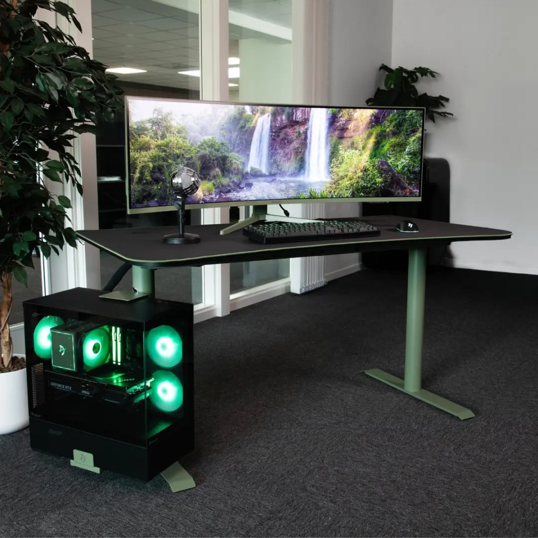 Arozzi Arena Medium Gaming Bureau - Muismat 140cm Bosgroen